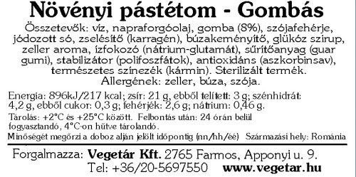 Mandy növényi pástétom - gombás - 120g