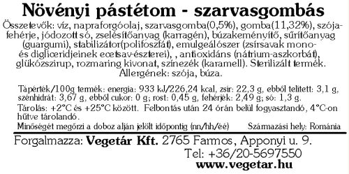 Mandy növényi pástétom - szarvasgombával - 120g